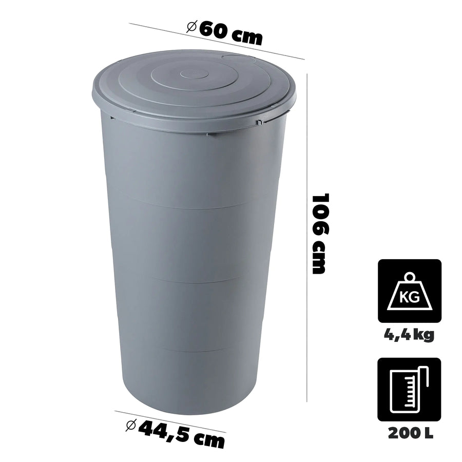 Regenton 200 liter – complete aansluitset en regenwateropvangset