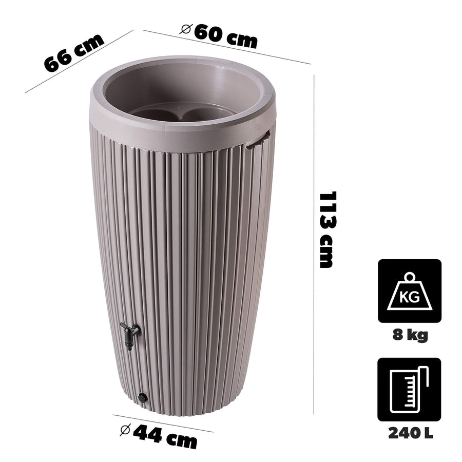 regenton water aftappen gieter grijs beige