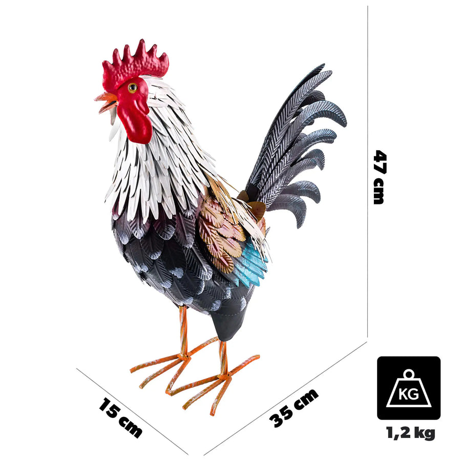 Stalen Tuinbeeld Haan – 37 of 47 cm