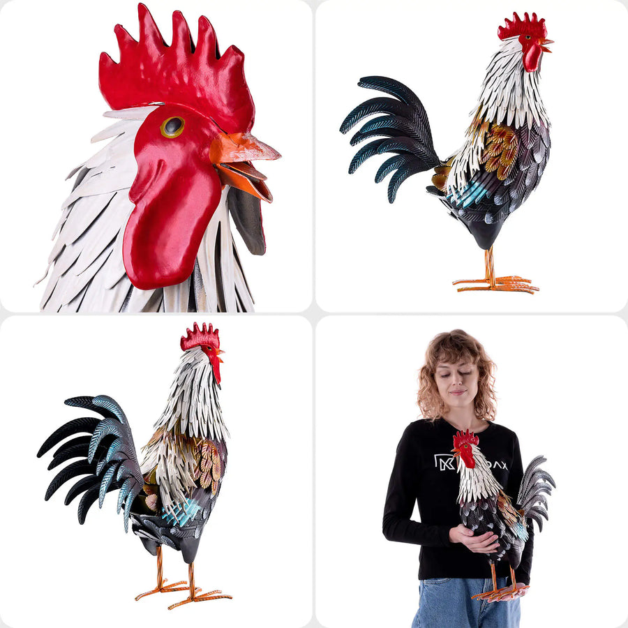 Stalen Tuinbeeld Haan – 37 of 47 cm