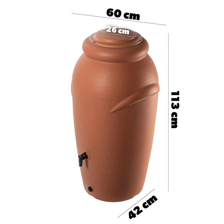 klassieke regenton terracotta met kraan
