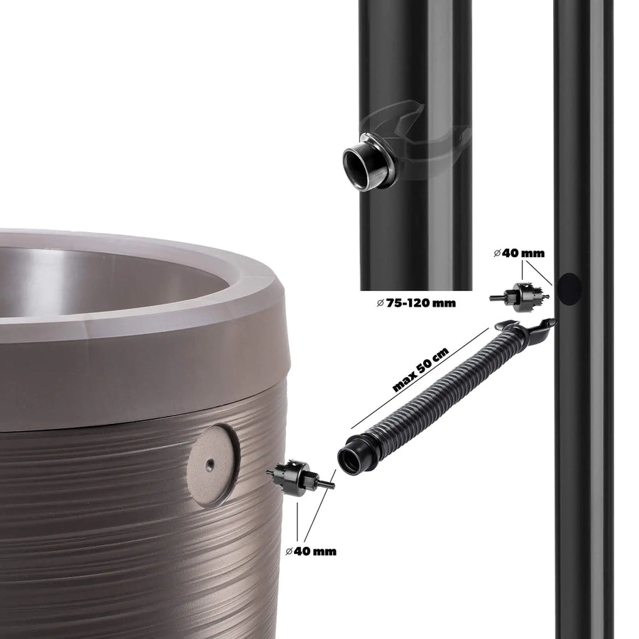 regenton water aftappen gieter bruin