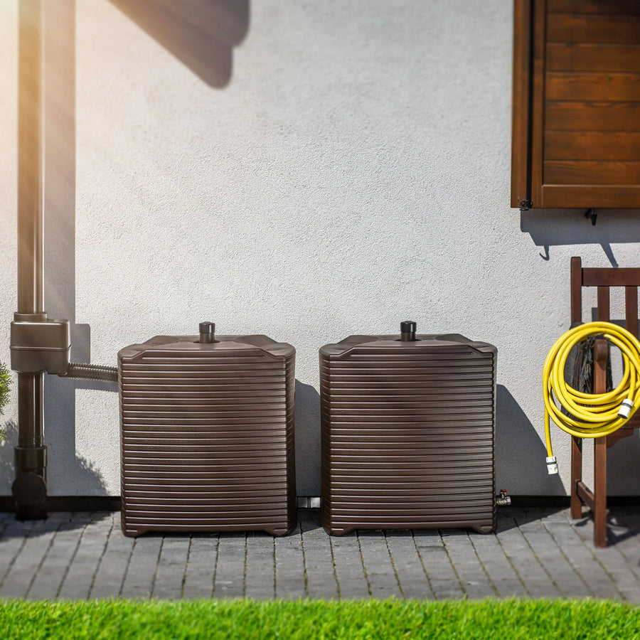 Regenton 125 liter – regenwateropvangset en kraan detail