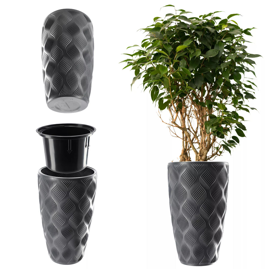 Wave Design Bloempot met Binnenpot – 40 cm