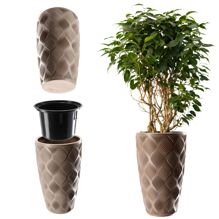 Wave Design Bloempot met Binnenpot – 40 cm