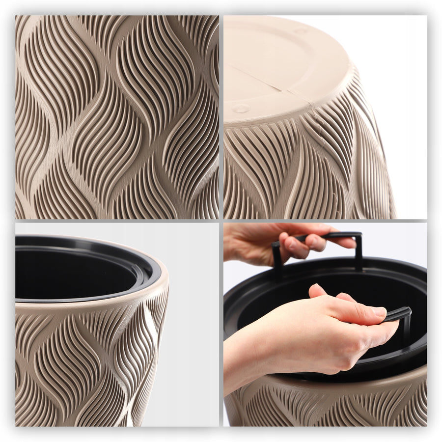 Moderne beige design bloempot
