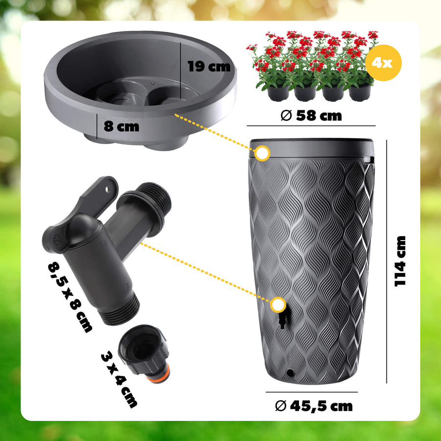 regenton met geïntegreerde plantenbak tuin