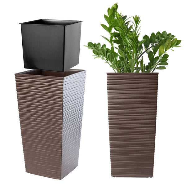 Chisel Design Bloempot met Binnenpot – Bruin – 40 cm