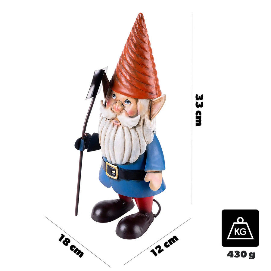 Stalen Tuinkabouter met Bordje – 33 cm