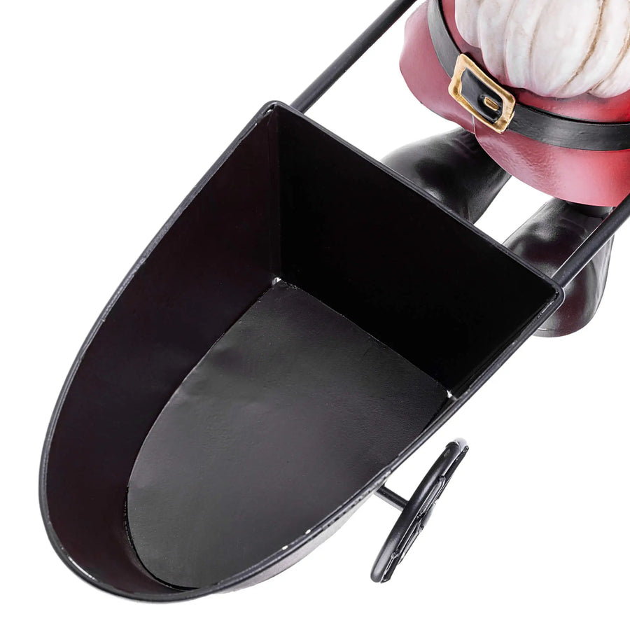 Stalen Tuinkabouter met Kar – 34 cm
