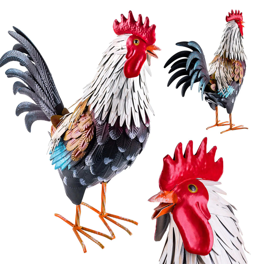 Stalen Tuinbeeld Haan – 37 of 47 cm