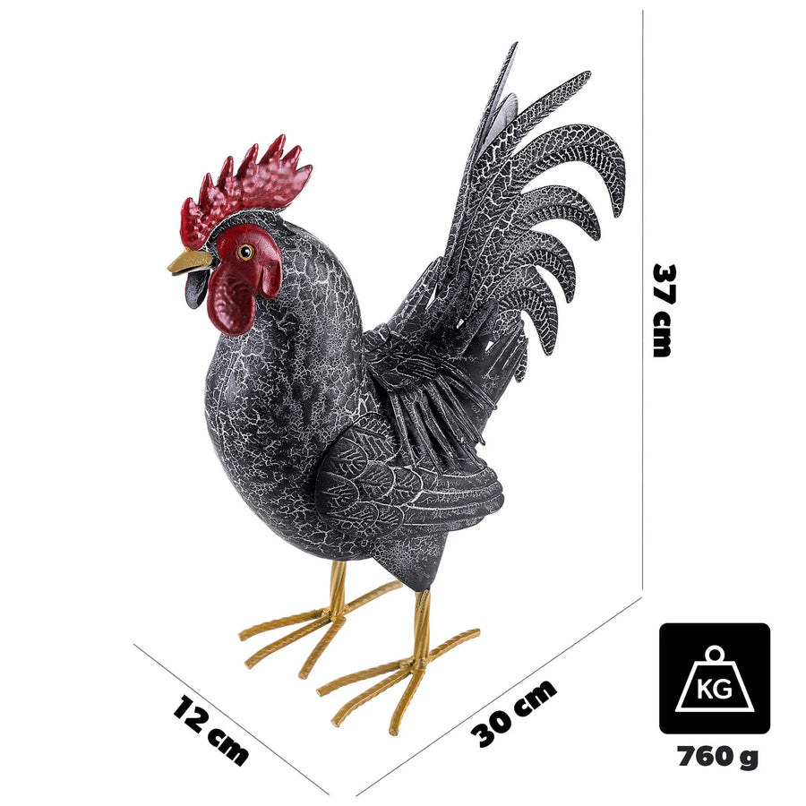 Stalen Tuinbeeld Haan – 37 of 47 cm