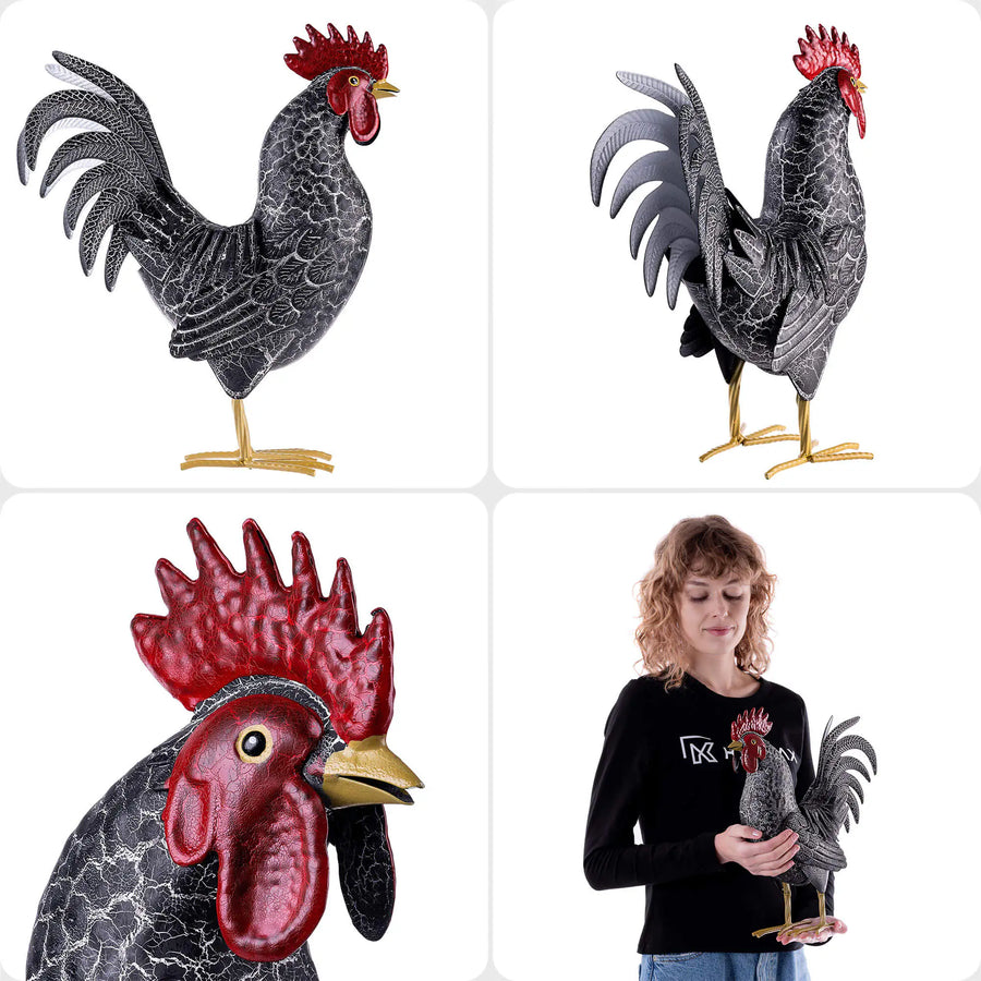 Stalen Tuinbeeld Haan – 37 of 47 cm