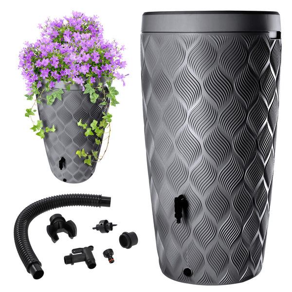 Design Regenton 240L met Plantenbak – Complete Set Incl. Aansluitset